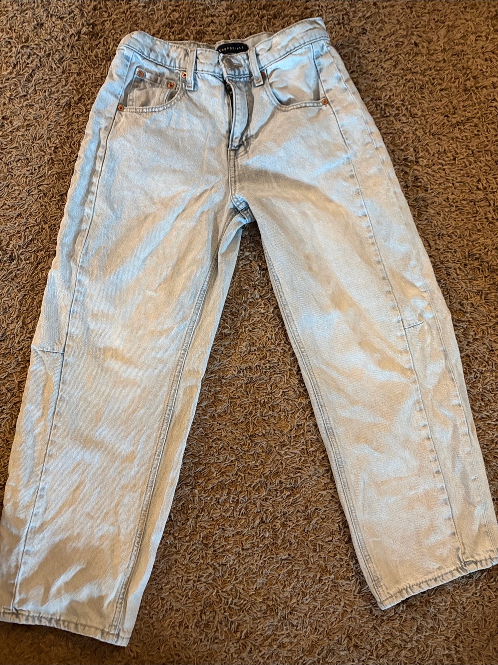 Aeropostale Light Wash Wide Leg Denim Seam Detail Jeans Size 2